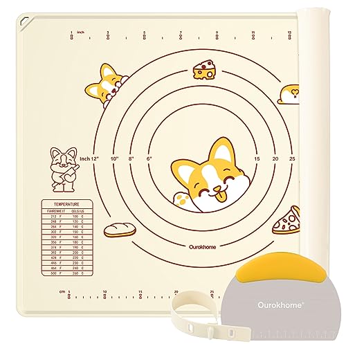 Ourokhome Beige Silicone Baking Mat 20'' x 16'' Non-Stick