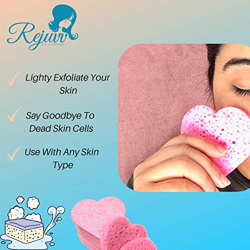 Compressed Cellulose Facial Sponges for Cleansing and Makeup Removal (25 Pack)