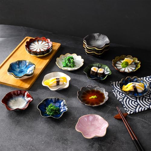 Lotus Leaf Ceramic Jewelry Dish - Starry Sky Blue Trinket Tray for Rings