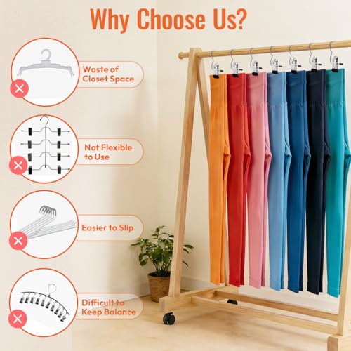 30-Pack Pants Hangers with Clips - Black Space-Saving Legging & Jean Organizer