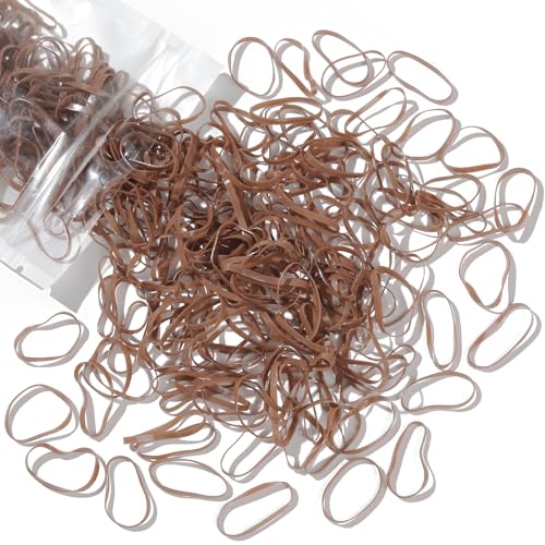 Teenitor Light Brown Hair Elastic Bands, 20mm Small Rubber Hair Ties 300pcs