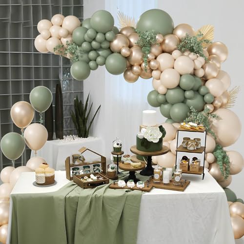 130pcs Sage Green Balloon Arch Kit for Parties & Events