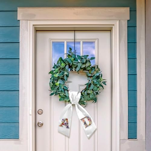 White Wreath Sash Ribbon with Satin Bow | 4.5'' x 56'' for DIY Decor