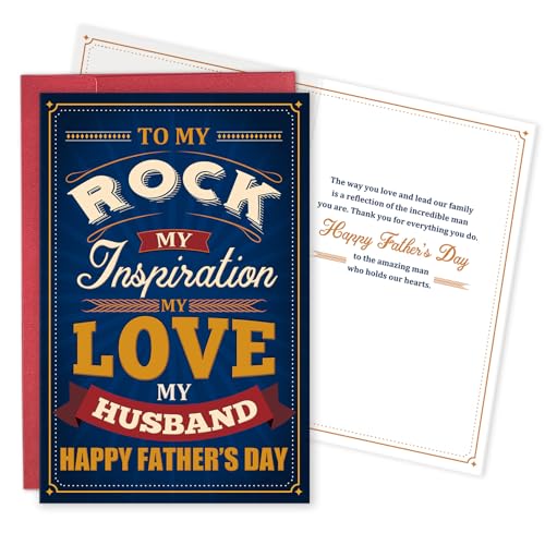 Romantic Father's Day Card for Husband from Wife - 8" x 5.3"