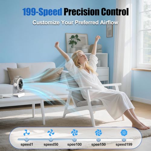 Voltiefy Portable Desk Fan, Rechargeable USB Fan with LED Display - White