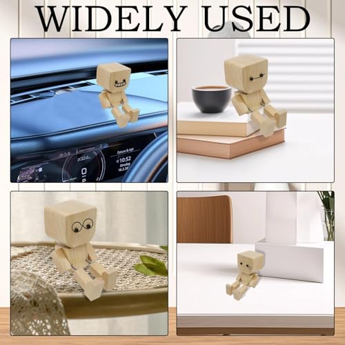 CANIPHA Wooden Rocking Car Ornament with Magnetic Expressions