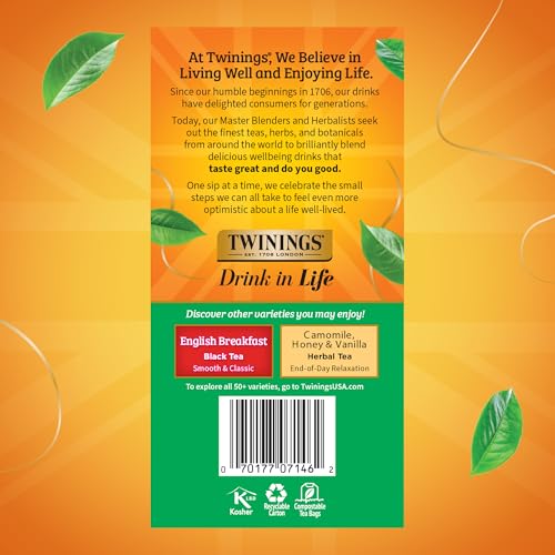 Twinings Irish Breakfast Black Tea, 50 Count (Pack of 6) - Bold & Caffeinated