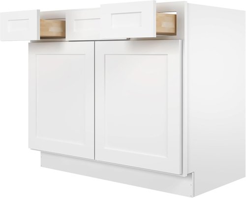 Furinno Shaker Bath Vanity Cabinet - 2-Drawer Design, Ready to Assemble, 21"D x 42"W x 34.5"H, White