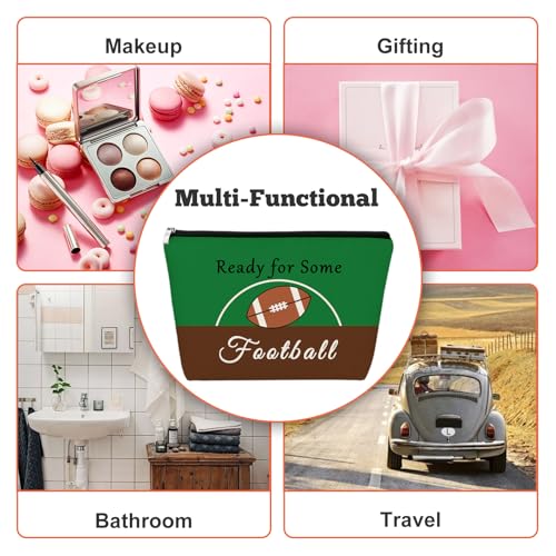 Football Makeup Bag Soccer Theme Cosmetic Pouch for Fans and Players