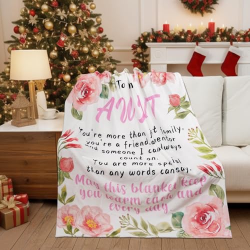 Aunt Gift Blanket - Soft Warm Throw for Aunts, 50 x 60 Inch