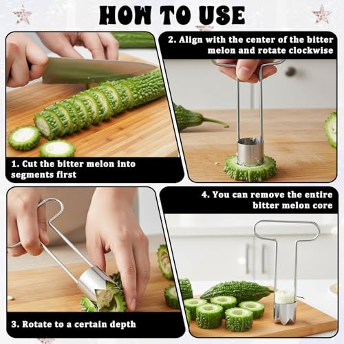Stainless Steel Pepper Seed Corer Tool - Multifunctional Fruit & Vegetable Remover