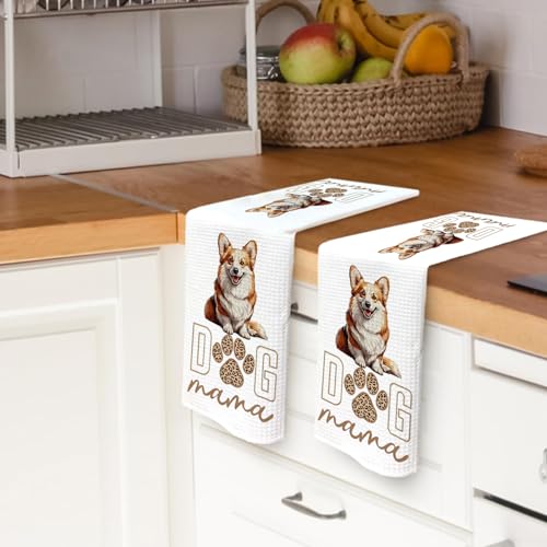 Corgi Dog Kitchen Towel 16x24 Soft Waffle Weave Dish Cloth
