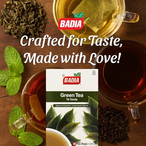 Badia Green Tea Bags – 25 Count Antioxidant Refreshing Tea