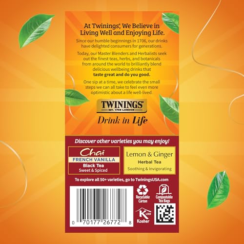 Twinings Ultra Spice Chai Black Tea Bags - 20 Individually Wrapped