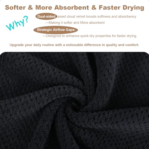 Wuwahold Microfiber Hair Towels Set - Super Absorbent & Quick Drying (2 Pack, 40" x 20")