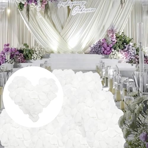 500 Pcs Artificial Silk White Rose Petals for Wedding and Party Decor