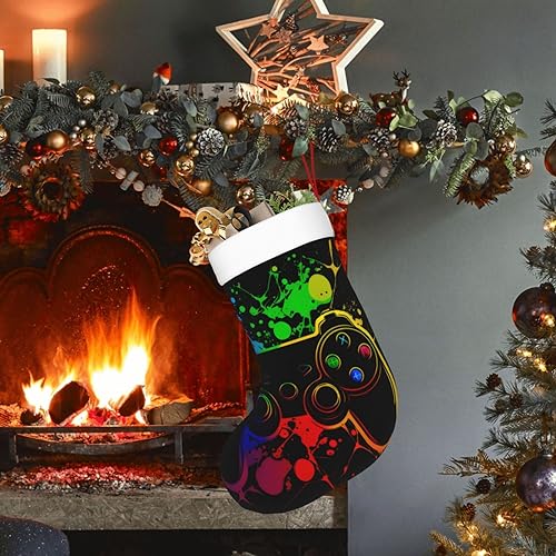 Gamer Gamepad Christmas Stocking Large Holiday Decor - One Size