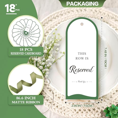 18 Semi-Circle Reserved Seating Signs for Weddings - Sage Green