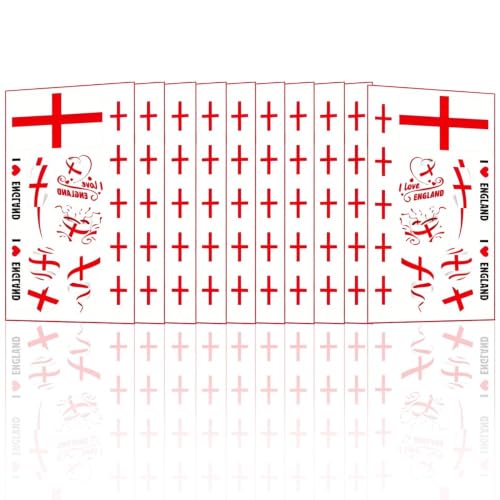 World Cup 2026 England Temporary Soccer Tattoos 10-Pack Waterproof