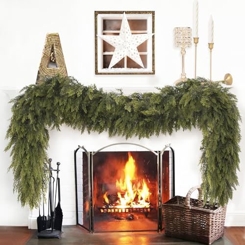 6ft Christmas Cedar Garland - Artificial Realistic Green Holiday Decor