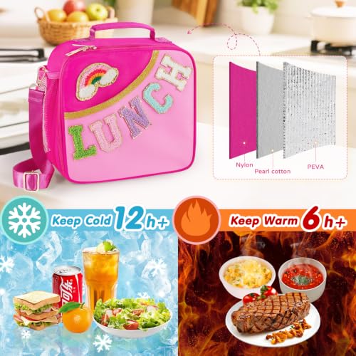 Nsrzua Insulated Lunch Bag for Kids - Leakproof Tote with Adjustable Strap