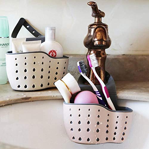 VANVENE Saddle Kitchen Sink Sponge Holder - Off White 1-Pocket Organizer