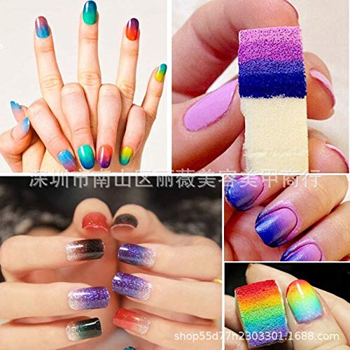 Art&Beauty 12Pcs Gradient Nail Sponges for Color Fade Manicure Art Tools