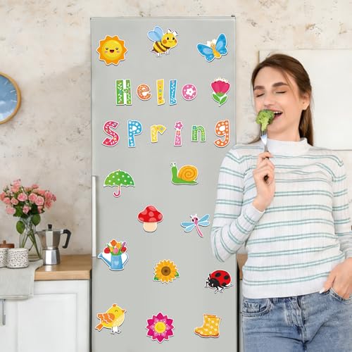25-Piece Spring Magnet Set - Colorful Flower & Butterfly Decor
