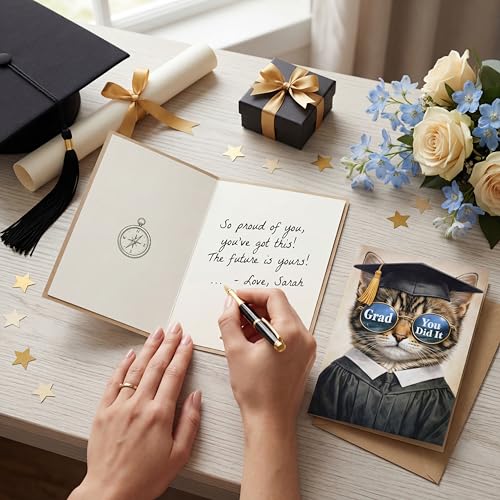 Funny Graduation Card 2026 - Congrats Graduate with Dog Design