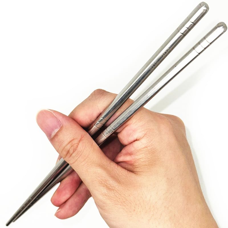 Koolemon Stainless Steel Chopsticks - 2 Pairs, Reusable, Dishwasher Safe