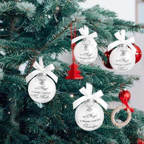 I Have an Angel in Heaven Dad Ornament – Christmas Memorial Feather Ball Hanger