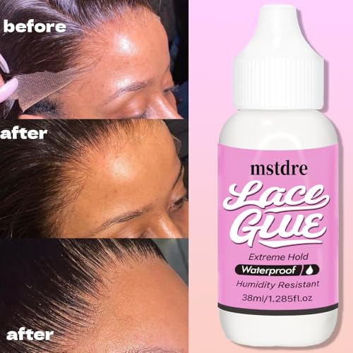 Mstdre Lace Wig Glue Extreme Hold Invisible Waterproof Adhesive 1.285 oz