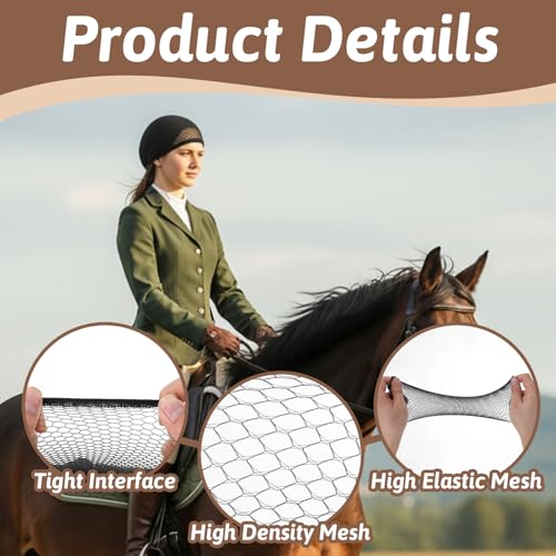 4 PCS Equestrian Hair Net Mesh Wig Caps Elastic Knot-Free Liner