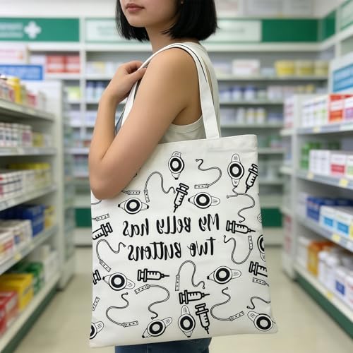 Feeding Tube & Chemo Snacks Canvas Zipper Pouch Makeup Bag