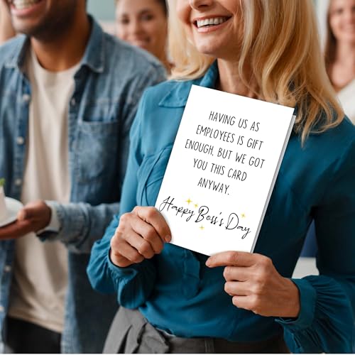 Funny Boss Day Card - 8x5.3in Humor Card for Bosses