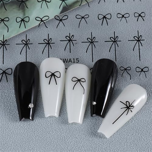 TailaiMei Bow Nail Stickers 3D Self-Adhesive Nail Art Decals