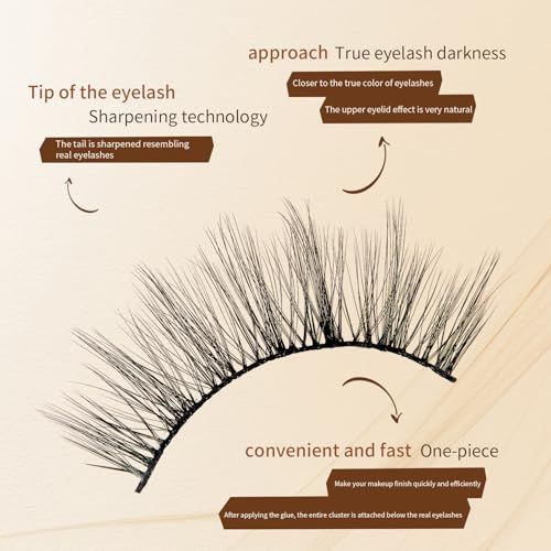 Sqsaya Wispy False Eyelashes 5 Pairs Natural Look Lightweight Fluffy Lashes
