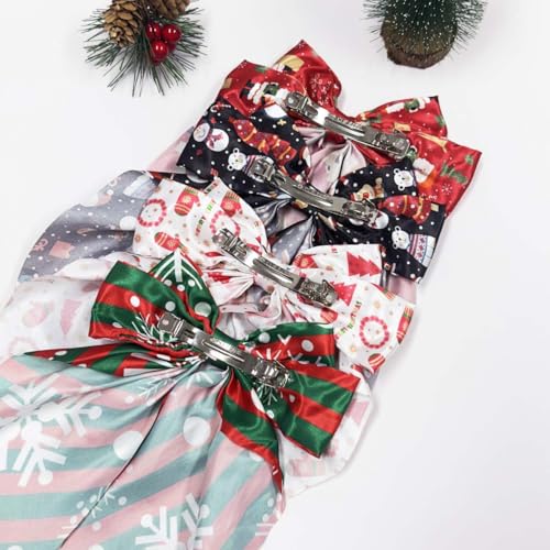 LINMEIZAI Christmas Hair Bows for Women, Big Long Tail Bow Hair Clips