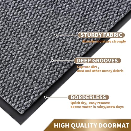 Yimobra Waterproof Indoor Outdoor Doormat - Non-Slip, Easy Clean, 29.5x17