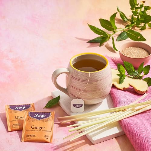 Yogi Organic Ginger Tea Bags - Herbal Digestive Support, 16 Count