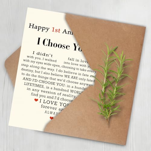 1st Anniversary Card Gift for Him/Her - MM-332, 8x5.3 in