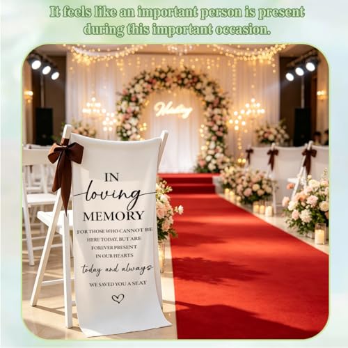 AASRR In Loving Memory Wedding Chair Sign - Reserved Seating Tribute, 15x50 Inches (Variation 01)