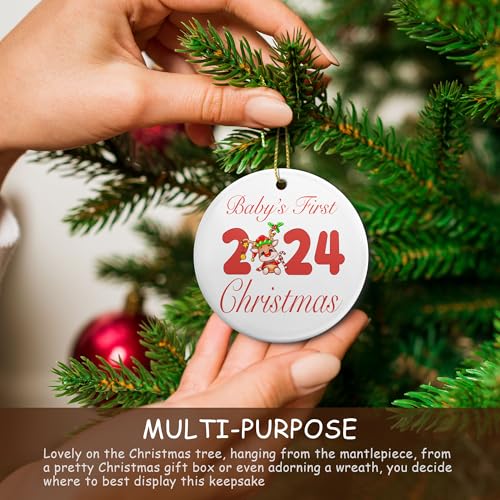 2024 Baby's First Christmas Ornament - Handmade Ceramic Keepsake