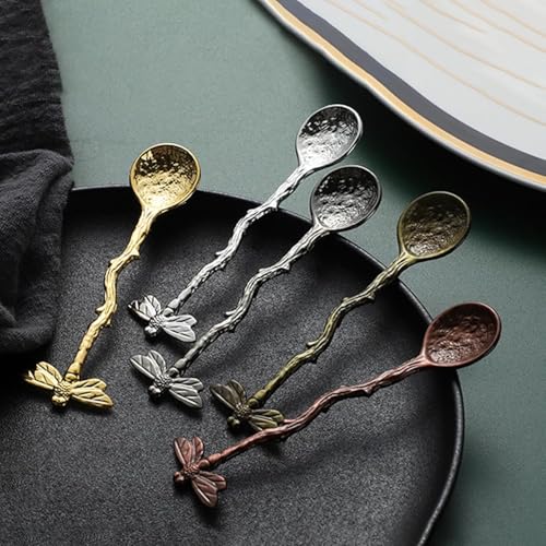 Retro Dragonfly Stainless Steel Coffee Spoon - Creative Dessert Teaspoon