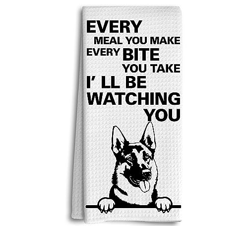 Dwept German Shepherd Dish Towels - Funny Hand & Decorative Kitchen Towels, Dog Lover Gift, German Shepherd1