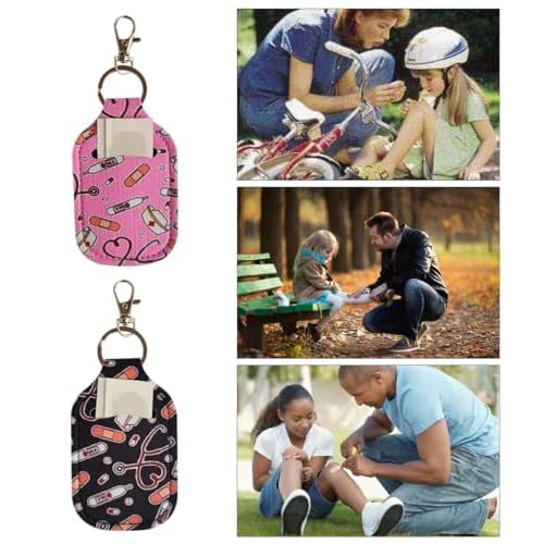 2Pcs First Aid Bandage Holder, Travel Bandaid Case, Protable Bandaid Container Keychain, Bandage Aid Holder First Aid Accessory