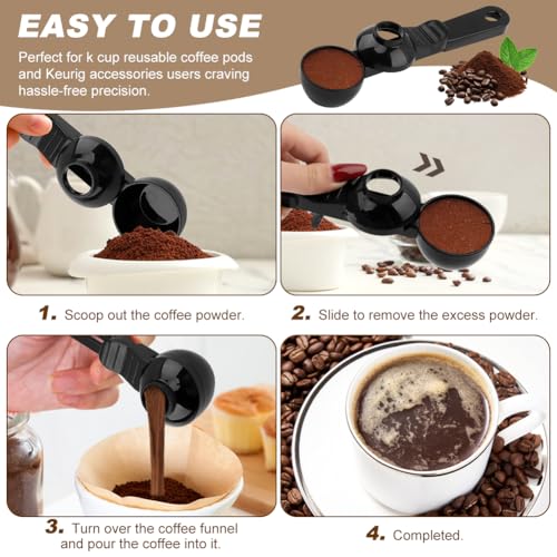 Londehuhai Coffee Scoop and Funnel for Reusable K-Cups, Black