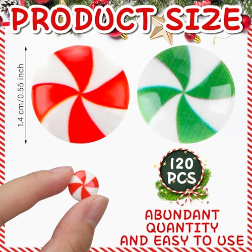 Christmas Mini Candy Cane Ornaments Set - 120 Tiny Holiday Decorations