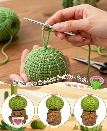 Handmade Emotional Support Crochet Cactus Desk Decor Gift