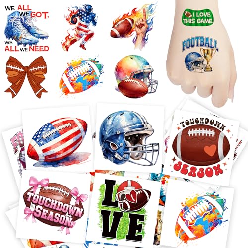 Football Temporary Tattoos for Kids - 108 Pcs Sports Party Favors